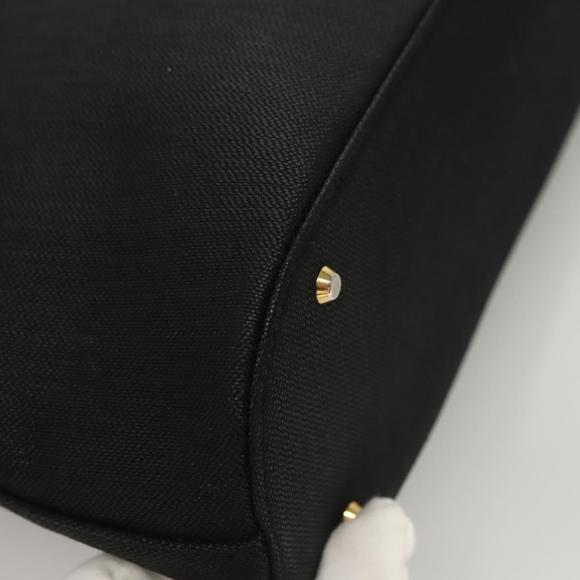 GIVENCHY Shoulder Bag Canvas Black Gold Auth yk19066